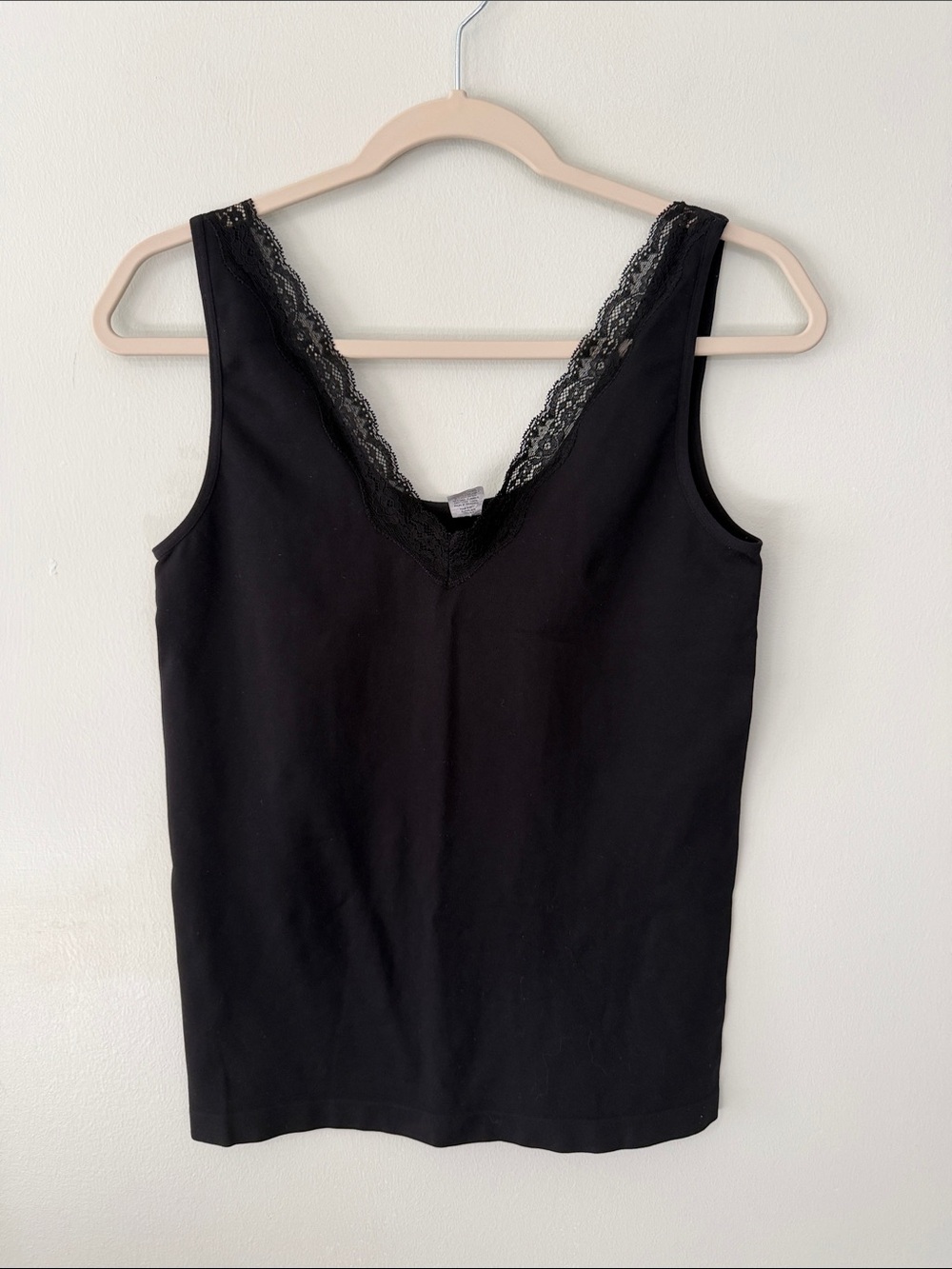 Ambrielle Black Lace-Trim V-Neck Camisole